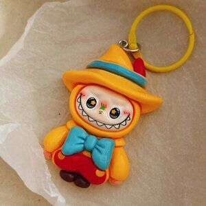 New Popular Hot! mini yellow Mocha bunny Labubu Baby keychain dangeler figure